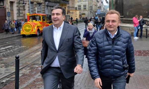 Михаил Саакашвили и мэр Львова Андрей Садовой
